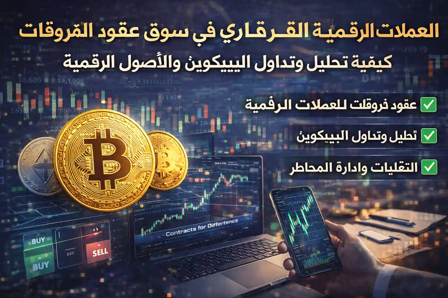 تداول العملات الرقمية عبر عقود الفروقات
